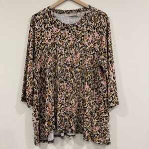 Logo by Lori Goldstein Tunic Top Pockets Stretch Comfort XL